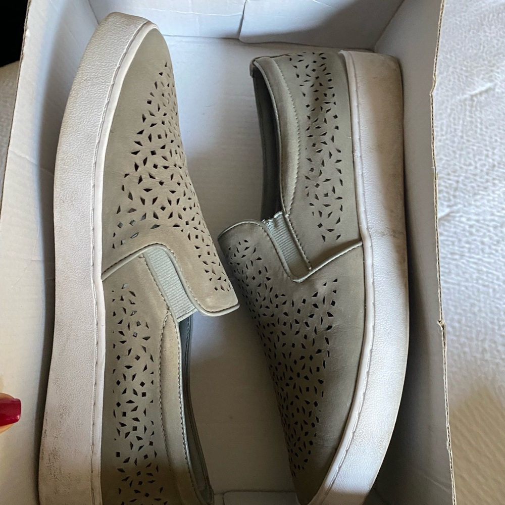 Vionic Beige Perforated Slip-On Shoes